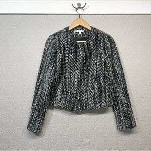 2 CAbi Over the Moon Wool Tweed Osprey Mockingbird Moto Jacket